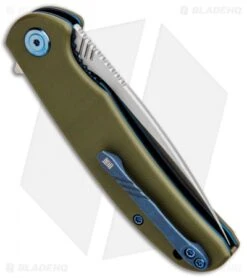 WE Knife Co. Practic Liner Lock Knife OD Green G-10 (3.3" Satin M390) 809A -We Knife Co Shop WE Knife Co Practic LL OD Green G 10 Satin M390 809A BHQ 85499 jr side