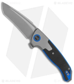 WE Knife Co. Press Check Tanto Ti + Black/Blue G-10 (3.17" Bead Blast) 20078A-2