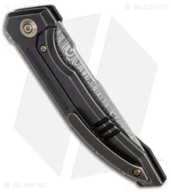 WE Knife Co. Quixotic Frame Lock Bronze/Black Ti (3.45" Damascus) WE21016-DS1 -We Knife Co Shop WE Knife Co Quixotic FL Bronze Black Ti Damascus BHQ 144170 jr side