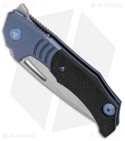 WE Knife Co. Willumsen STIXX Frame Lock Knife Blue Ti/CF (3.4" Satin) 817A -We Knife Co Shop WE Knife Co STIXX Blue Ti Carbon Fiber Satin BHQ 89919 er spine