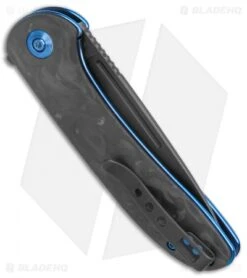 WE Knife Co. Saakshi Liner Lock Knife Marble CF/Blue Liners (3.3" Black SW) 6 WE Knife Co. Saakshi Liner Lock Knife Marble CF/Blue Liners (3.3" Black SW) -We Knife Co Shop WE Knife Co Saakshi LL Marble CF Blue Liners Black BHQ 135061 jr side