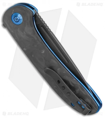 WE Knife Co. Saakshi Liner Lock Knife Marble CF/Blue Liners (3.3" Black SW) 3 WE Knife Co. Saakshi Liner Lock Knife Marble CF/Blue Liners (3.3" Black SW) - Image 3