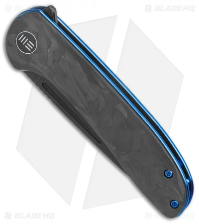 WE Knife Co. Saakshi Liner Lock Knife Marble CF/Blue Liners (3.3" Black SW) 2 WE Knife Co. Saakshi Liner Lock Knife Marble CF/Blue Liners (3.3" Black SW) - Image 2