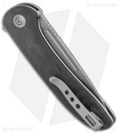 WE Knife Co. Saakshi Liner Lock Knife Marble Carbon Fiber/Gray Liners (3.3" SW) -We Knife Co Shop WE Knife Co Saakshi LL Marble CF Gray Liners SW BHQ 135060 jr side 2