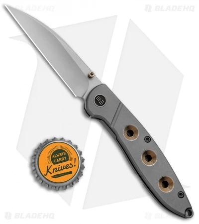 WE Knife Co. Schism Frame Lock Knife Gold Holes (2.8" Stonewash) 908A 4 WE Knife Co. Schism Frame Lock Knife Gold Holes (2.8" Stonewash) 908A - Image 4