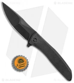 WE Knife Co. Scoppio Frame Lock Knife Black Ti (3.63" Black Stonewash) 923D -We Knife Co Shop WE Knife Co Scoppio Frame Lock Black Ti Black SW 923D BHQ 104224 jr bottlecap