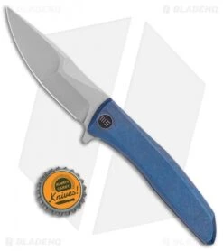 WE Knife Co. Scoppio Frame Lock Knife Blue Ti (3.63" Stonewash) 923A -We Knife Co Shop WE Knife Co Scoppio Frame Lock Blue Ti SW 923A BHQ 104221 jr bottlecap
