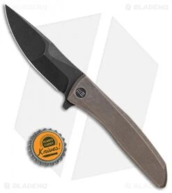 WE Knife Co. Scoppio Frame Lock Knife Bronze Ti (3.63" Black Stonewash) 923C -We Knife Co Shop WE Knife Co Scoppio Frame Lock Bronze Ti Black SW 923C BHQ 104223 jr bottlecap