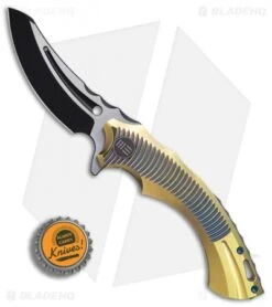 We Knife Co. Sea Monster Frame Lock Knife Gold Ti (3.3" Black) 713B -We Knife Co Shop WE Knife Co Sea Monster Gold Ti black BHQ 79294 er bottlecap