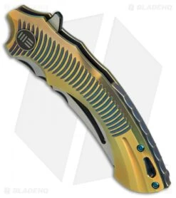 We Knife Co. Sea Monster Frame Lock Knife Gold Ti (3.3" Black) 713B -We Knife Co Shop WE Knife Co Sea Monster Gold Ti black BHQ 79294 er spine