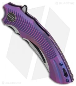 We Knife Co. Sea Monster Frame Lock Knife Purple Ti (3.3" Black) 713A -We Knife Co Shop WE Knife Co Sea Monster purple ti black BHQ 79293 er spine