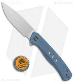 WE Knife Co. Seer Frame Lock Knife Blue Titanium (3.5" Satin) WE20015-2 -We Knife Co Shop WE Knife Co Seer FL Blue Ti Satin WE20015 2 BHQ 134077 jr bottlecap
