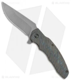 WE Knife Co. Skreech Flipper Knife Flamed Tiger Stripe Ti (3.3" Stonewash) 2014C