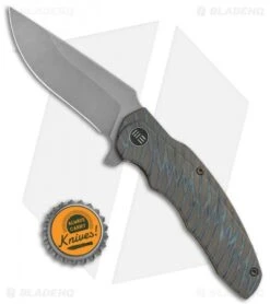 WE Knife Co. Skreech Flipper Knife Flamed Tiger Stripe Ti (3.3" Stonewash) 2014C -We Knife Co Shop WE Knife Co Skreech Flipper Flamed Tiger Stripe Ti SW BHQ 118848 jr bottlecap
