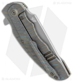 WE Knife Co. Skreech Flipper Knife Flamed Tiger Stripe Ti (3.3" Stonewash) 2014C -We Knife Co Shop WE Knife Co Skreech Flipper Flamed Tiger Stripe Ti SW BHQ 118848 jr side