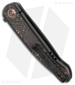 WE Knife Co. Smooth Sentinel Frame Lock Knife Black Titanium/Copper CF (3" BW) -We Knife Co Shop WE Knife Co Smooth Sentinel FL Black Ti Copper CF BW BHQ 174418 jr side