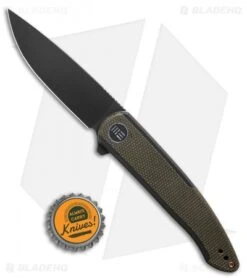 WE Knife Co. Smooth Sentinel Frame Lock Knife Black Ti/Green Micarta (3" Black) -We Knife Co Shop WE Knife Co Smooth Sentinel Frame Lock Knife Black Ti Green Micarta BHQ 13906 td size