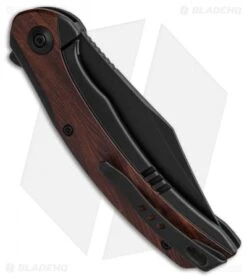 WE Knife Co. Snick Frame Lock Knife Black Ti/Cuibourtia Wood (3.5" Black SW) -We Knife Co Shop WE Knife Co Snick Frame Lock Black Ti Cuibortia Wood 3in 5cm Black SW BHQ 137724 td side