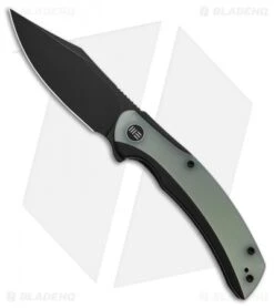 WE Knife Co. Snick Frame Lock Knife Black Ti/Natural Jade G-10 (3.5" Black SW)