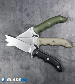 WE Knife Co. Stonefish Fixed Blade Knife Tan G-10 (4.46" Stonewash) 919B -We Knife Co Shop WE Knife Co Stonefish Fixed Blade Knife Tan G 10 Stonewash 919B BHQ 100861 kp steel web 1