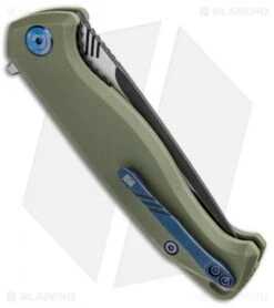 WE Knife Co. Streak Liner Lock Knife Green G-10 (3.4" Black Stonewash) 818B -We Knife Co Shop WE Knife Co Streak LL Green G 10 Black SW 818B BHQ 92529 jr side