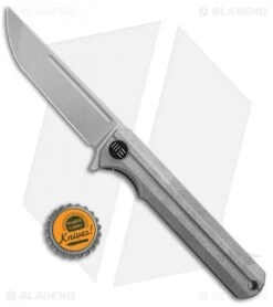WE Knife Co. Syncro Integral Frame Lock Knife Gray Ti (3.8" Stonewash) 909C -We Knife Co Shop WE Knife Co Syncro Integral FL Gray Ti SW 909C BHQ 96897 jr bottlecap