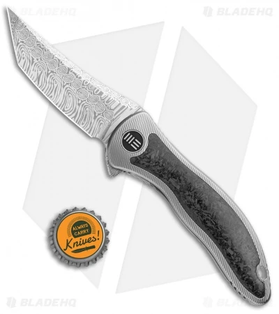 WE Knife Co. Synergy2 Tanto Integral Frame Lock CF (3.5" Heimskringla Damasteel) 4 WE Knife Co. Synergy2 Tanto Integral Frame Lock CF (3.5" Heimskringla Damasteel) - Image 4