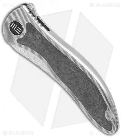 WE Knife Co. Synergy2 Tanto Integral Frame Lock CF (3.5" Heimskringla Damasteel) 2 WE Knife Co. Synergy2 Tanto Integral Frame Lock CF (3.5" Heimskringla Damasteel) - Image 2
