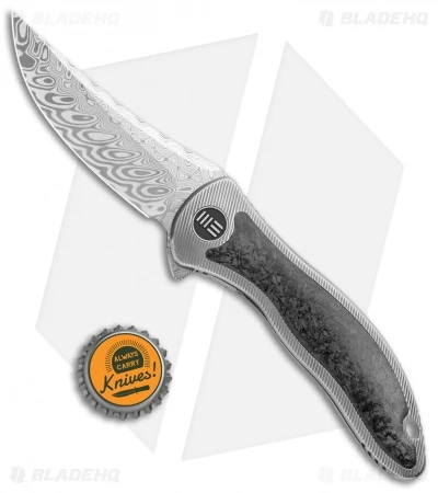 WE Knife Co. Synergy2 Tanto Integral Frame Lock CF(3.5" Hakkapella Damasteel) 4 WE Knife Co. Synergy2 Tanto Integral Frame Lock CF(3.5" Hakkapella Damasteel) - Image 4