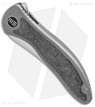 WE Knife Co. Synergy2 Trailing Point Integral Knife Shredded CF/Ti (3.5" Satin) 2 WE Knife Co. Synergy2 Trailing Point Integral Knife Shredded CF/Ti (3.5" Satin) - Image 2