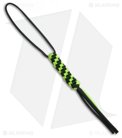 WE Knife Co. Tied Paracord Lanyard (Green/Black) A-03A 1 WE Knife Co. Tied Paracord Lanyard (Green/Black) A-03A