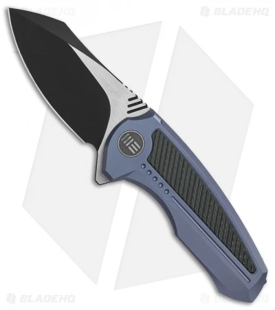 We Knife Co. Valiant Frame Lock Knife Blue Titanium/CF (3" Black) 717C 1 We Knife Co. Valiant Frame Lock Knife Blue Titanium/CF (3" Black) 717C