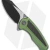 We Knife Co. Valiant Frame Lock Knife Green Titanium/CF (3" Black) 717E