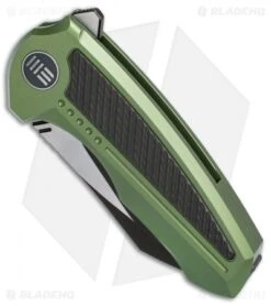 We Knife Co. Valiant Frame Lock Knife Green Titanium/CF (3" Black) 717E -We Knife Co Shop WE Knife Co Valiant Green Ti CF black 717E BHQ 79301 er spine