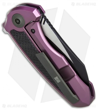 We Knife Co. Valiant Frame Lock Knife Purple Titanium/CF (3" Black) 717A 2 We Knife Co. Valiant Frame Lock Knife Purple Titanium/CF (3" Black) 717A - Image 2