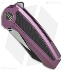 We Knife Co. Valiant Frame Lock Knife Purple Titanium/CF (3" Black) 717A 7 We Knife Co. Valiant Frame Lock Knife Purple Titanium/CF (3" Black) 717A -We Knife Co Shop WE Knife Co Valiant Purple Ti Cf black 717A BHQ 79297 er spine