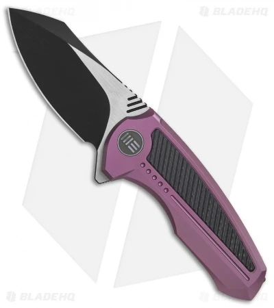 We Knife Co. Valiant Frame Lock Knife Purple Titanium/CF (3" Black) 717A 1 We Knife Co. Valiant Frame Lock Knife Purple Titanium/CF (3" Black) 717A