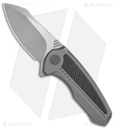We Knife Co. Valiant Frame Lock Knife Titanium/CF (3" Stonewash) 717H 1 We Knife Co. Valiant Frame Lock Knife Titanium/CF (3" Stonewash) 717H