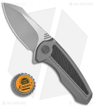 We Knife Co. Valiant Frame Lock Knife Titanium/CF (3" Stonewash) 717H 4 We Knife Co. Valiant Frame Lock Knife Titanium/CF (3" Stonewash) 717H - Image 4