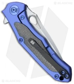 WE Knife Co. Vapor Frame Lock Knife Blue Ti/Carbon Fiber (2.95" Stonewash) 804B 5 WE Knife Co. Vapor Frame Lock Knife Blue Ti/Carbon Fiber (2.95" Stonewash) 804B -We Knife Co Shop WE Knife Co Vapor FL Blue Ti CF SW 804B BHQ 83816 jr side