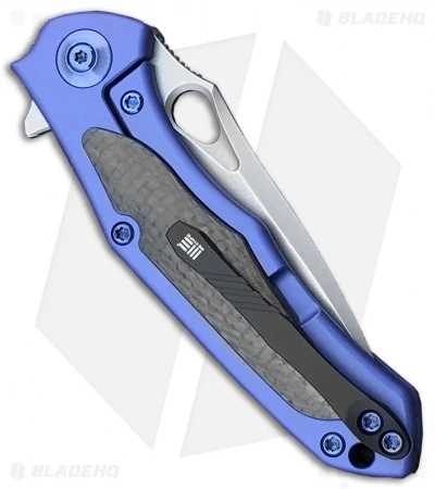 WE Knife Co. Vapor Frame Lock Knife Blue Ti/Carbon Fiber (2.95" Stonewash) 804B 3 WE Knife Co. Vapor Frame Lock Knife Blue Ti/Carbon Fiber (2.95" Stonewash) 804B - Image 3