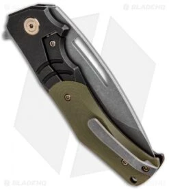 WE Knife Co. Willumsen JIXX Flipper Knife OD Green G-10/Black Ti (3.5" SW) 904A -We Knife Co Shop WE Knife Co Willumsen JIXX Flipper Green G 10 Black Ti SW BHQ 93263 jr side