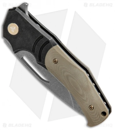 WE Knife Co. Willumsen JIXX Flipper Knife Tan G-10/Black Ti (3.5" SW) 904B 2 WE Knife Co. Willumsen JIXX Flipper Knife Tan G-10/Black Ti (3.5" SW) 904B - Image 2