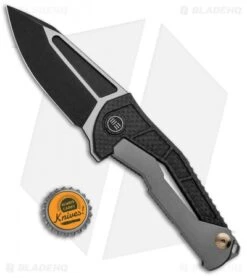 WE Knife Co. Willumsen Sugga Frame Lock Knife Ti/CF (3.5" Black) 915B -We Knife Co Shop WE Knife Co Willumsen Sugga FL Ti CF Black 915B BHQ 101595 jr bottlecap
