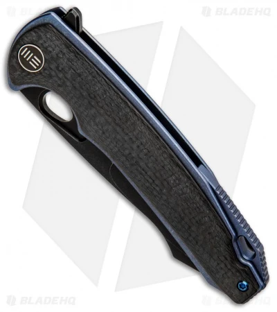 WE Knife Co. Yucha Liner Lock Flipper Knife CF/Blue Ti (3.9" Black SW) 810B 2 WE Knife Co. Yucha Liner Lock Flipper Knife CF/Blue Ti (3.9" Black SW) 810B - Image 2
