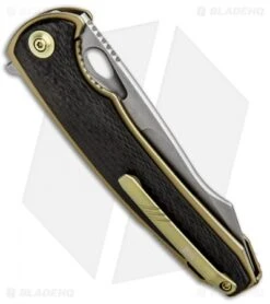 WE Knife Co. Yucha Liner Lock Flipper Knife CF/Gold Ti (3.9" Stonewash) 810C -We Knife Co Shop WE Knife Co Yucha LL Flipper CF Gold Ti SW 810C BHQ 85504 jr side