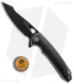 WE Knife Co. Yucha Liner Lock Flipper Knife CF/Titanium (3.9" Stonewash) 810F -We Knife Co Shop WE Knife Co Yucha LL Flipper CF Ti Black SW 810F BHQ 85507 jr bottlecap