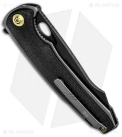 WE Knife Co. Yucha Liner Lock Flipper Knife CF/Titanium (3.9" Stonewash) 810F -We Knife Co Shop WE Knife Co Yucha LL Flipper CF Ti Black SW 810F BHQ 85507 jr side