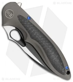 WE Knife Co. Zephyr Frame Lock Knife Bronze Ti/CF (3.5" Black) 716C -We Knife Co Shop WE Knife Co Zephyr Bronze Ti CF black BHQ 79842 er spine