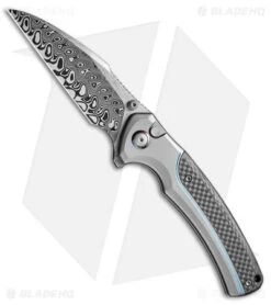 WE Knife Co. Ziffius Limited Edition Button Lock Knife Gray Ti + CF (3.7" Dam.)